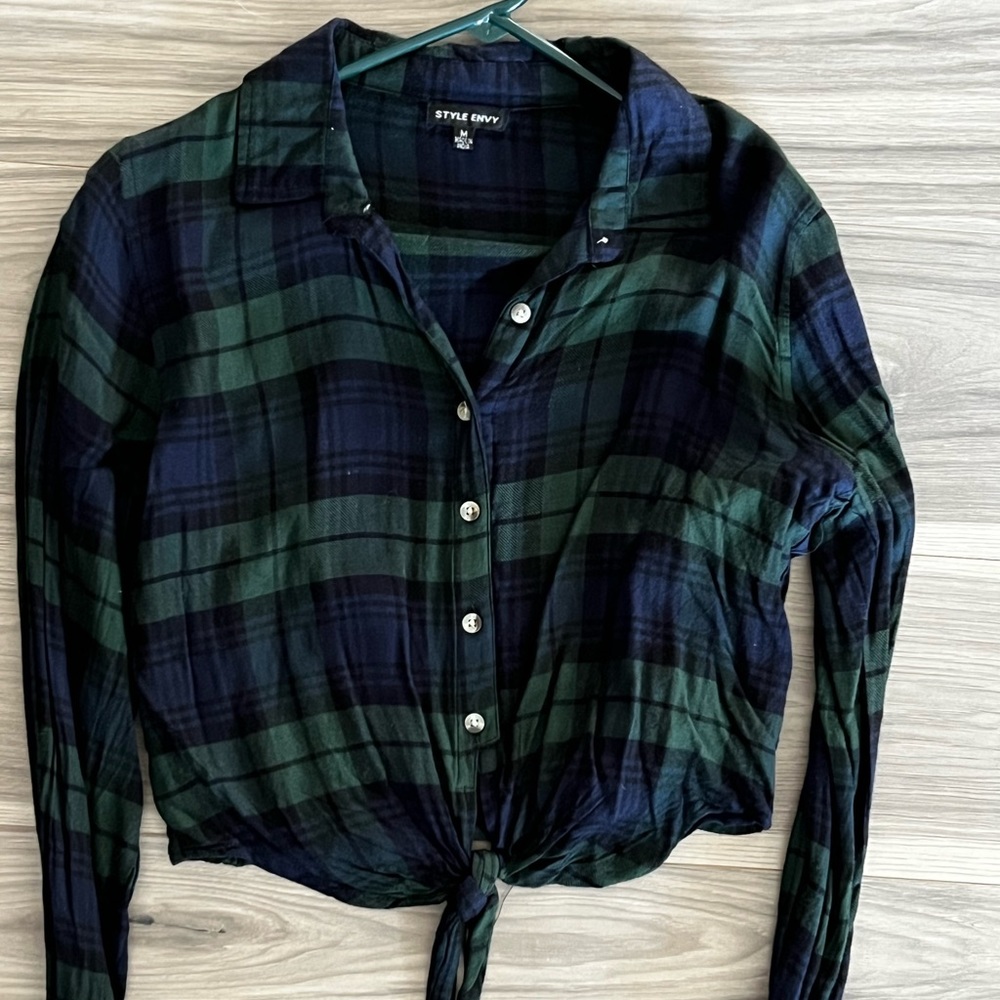 Flannel Crop Top